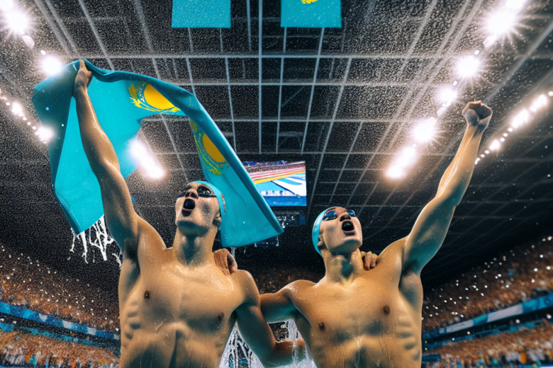 Казахстанские пловцы празднуют золото и серебро на Исламиаде, финал 100 м